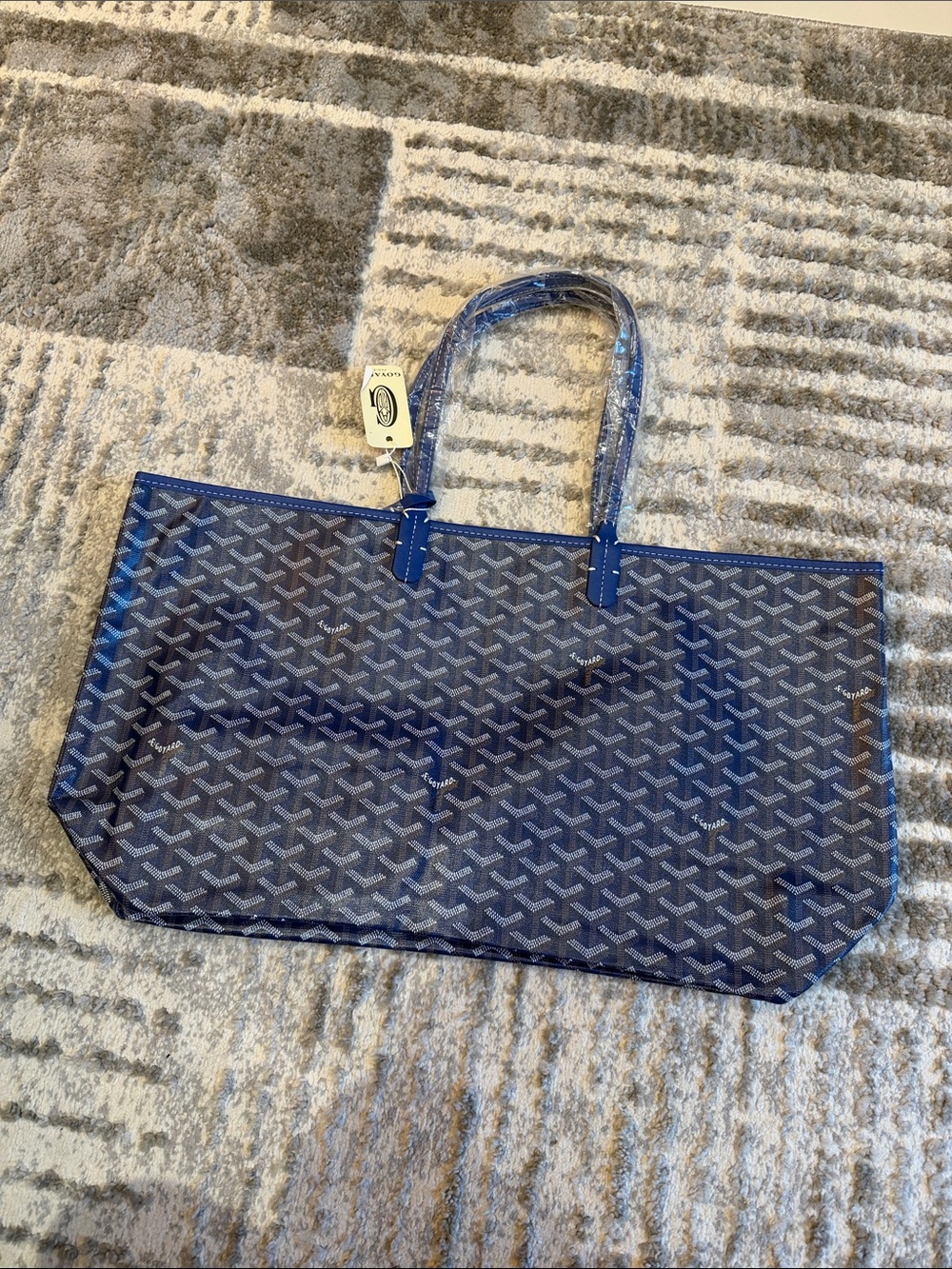 GOYARD Blue Patterned Tote Bag